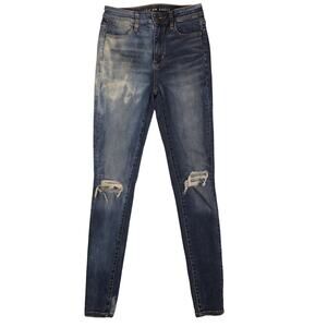 American Eagle Size 4 Long Next Level Stretch Hi Rise Jegging Jeans Distressed